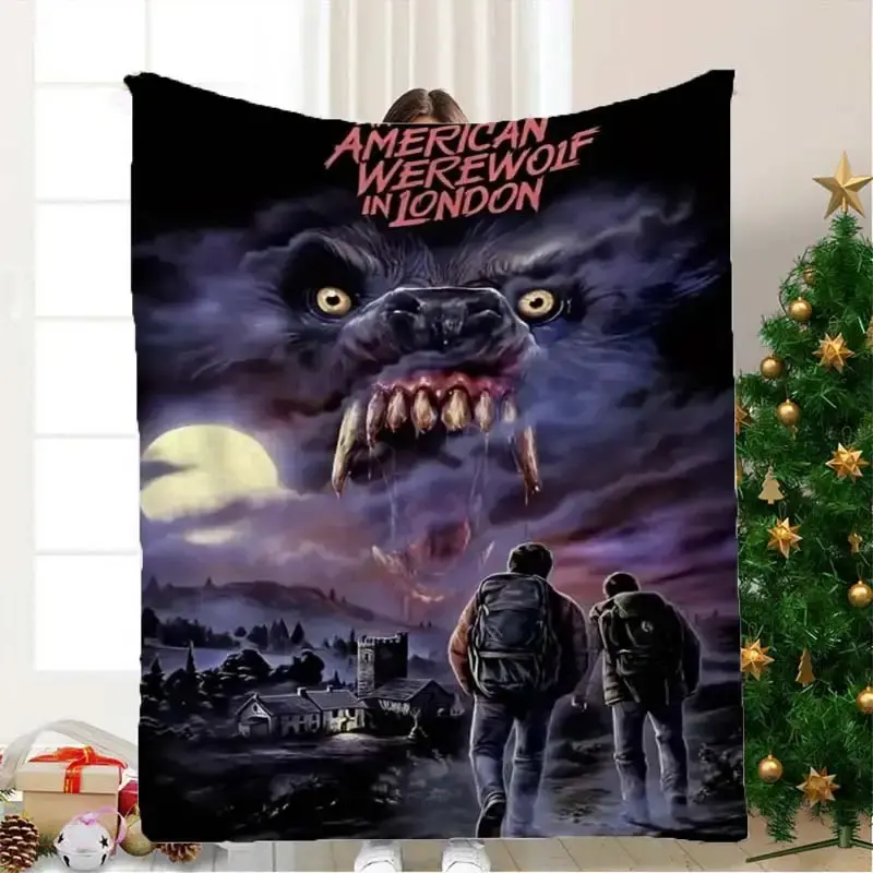 An American Werewolf in London Horror Print Decorative Throw Blanket - Supersoft, Warm, Durable - Suitable for Sofas, Bedrooms, Decorative Blanket, Horror Print Blankets