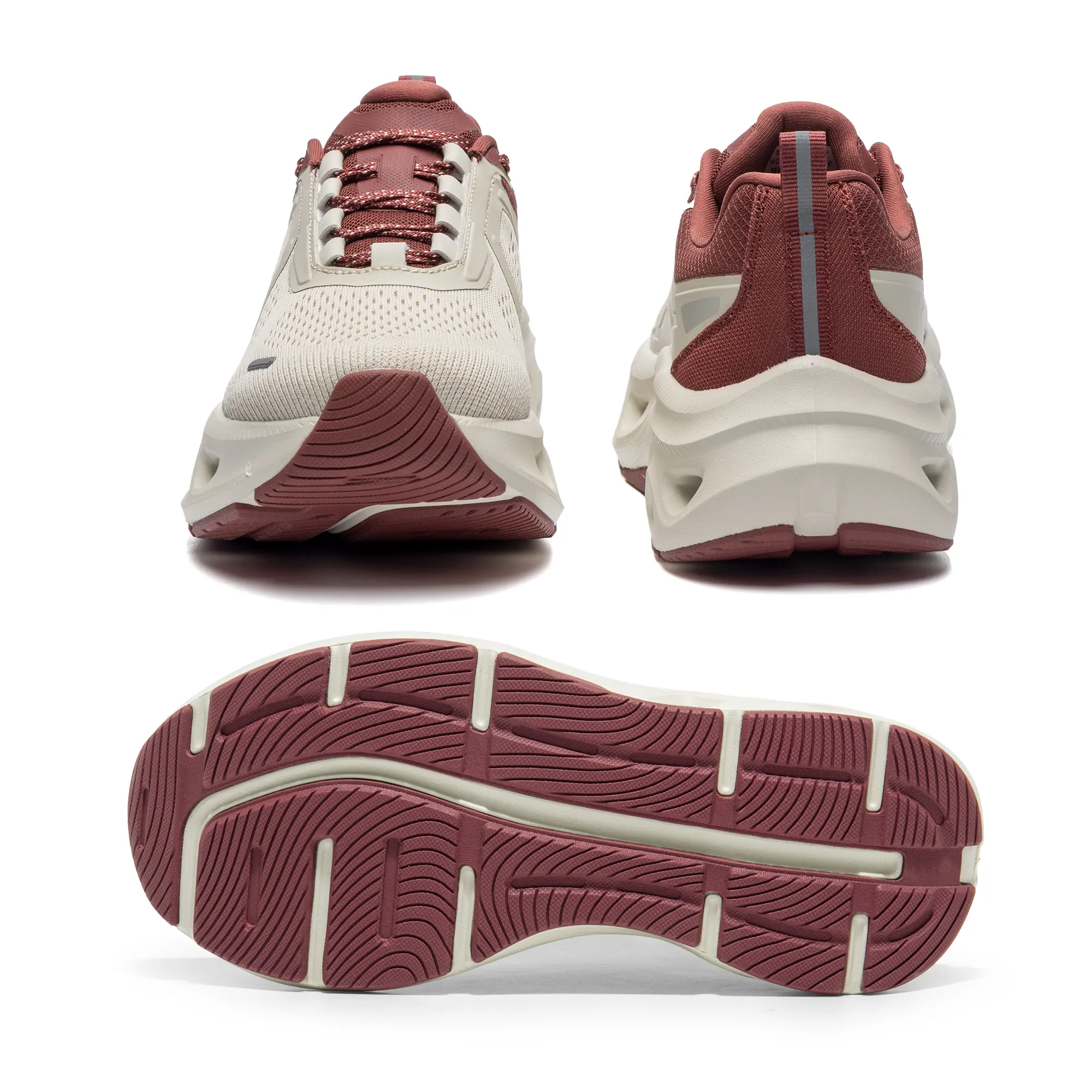 BEIGE/BURGUNDY-NEW