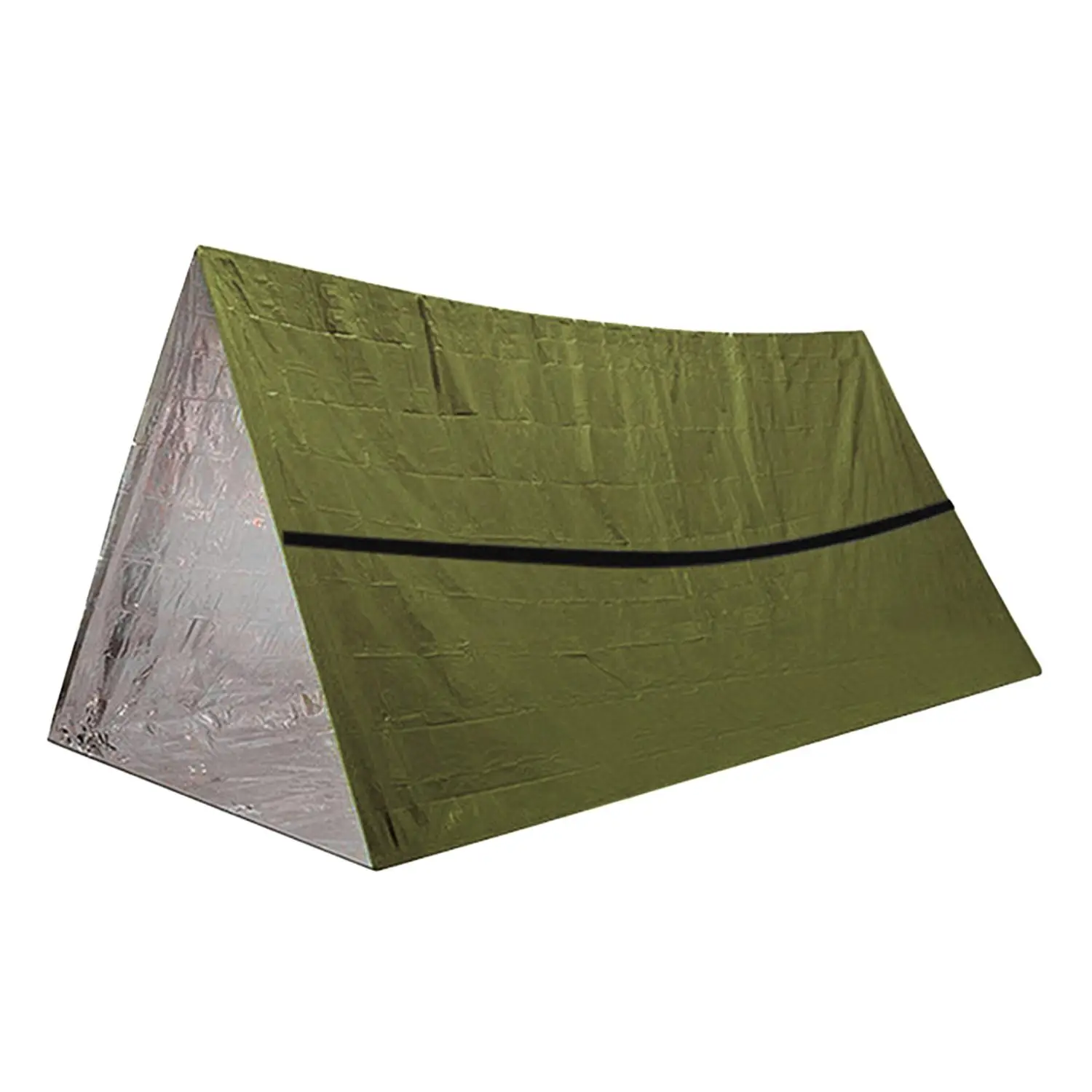 Waterproof Windproof Foldable Thermal Tent, Triangular Design Emergency Warm Tent, Lightweight Film Living Tent for Outdoor Hiking, Camping Accessorie