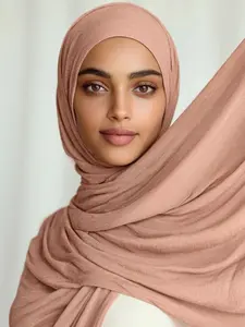 Women's Soft Jersey Hijab Scarf Wide Edge | Breathable Comfortable Solid Color Headscarf for Daily Modest Wear