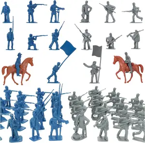 HAPTIME Civil War Army Men Set (42 pcs ) , American Civil War Toys, Plastic Army Men Action Figures, Including Flagman, Knight, Soldier, Perfect for School Project Dioramas, Revolutionary War Toys