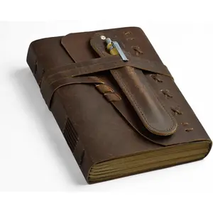 Leather Journal Notebook for Men & Women Daily  Leather Bound Journal Travel Notebook 290 Lined Paper Diary Writing Journal Travelers Scrapbook Poetry Sketchbook Leather Gifts with Pen Holder