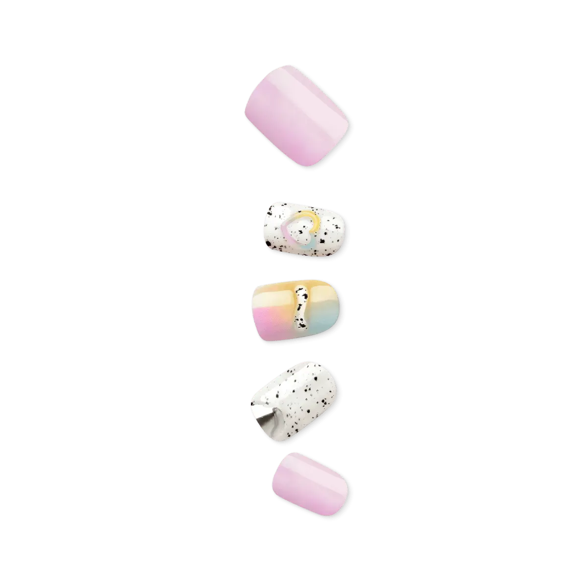 Impress Premium No Glue Fake Press On Nails- Sweet Life | Design, Multicolor, Short, Squoval, Manicure