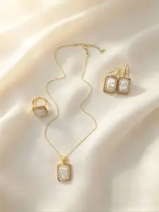 Women's Baroque 3-Piece Jewelry Set, Elegant Design, Charming Accessory Collection