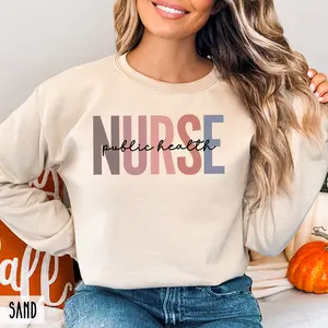 Sweatshirt for Public Health Nurse, Public Health RN, Public Health Nurse Crewneck, RN Gift, Nurse Life Casual Cotton Fabric Jersey