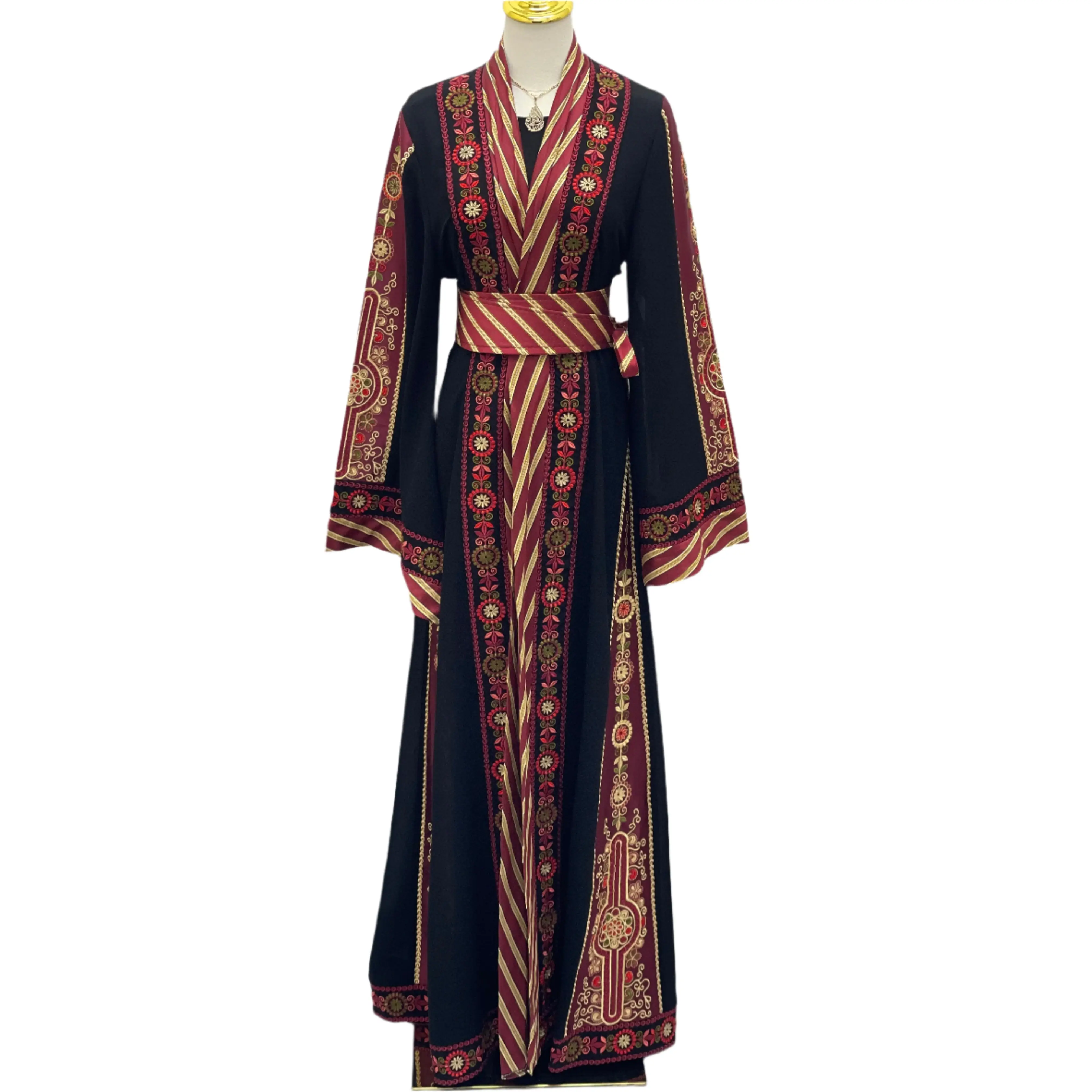 Areej Embroidered Kashmir Open Abaya - Elegance & Versatility