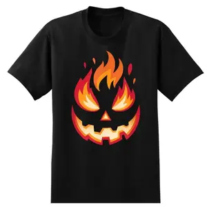 Scary Pumpkin Jack O Lantern Face Halloween Men & Boys T-Shirt, Unisex Casual Short Sleeve T-Shirt