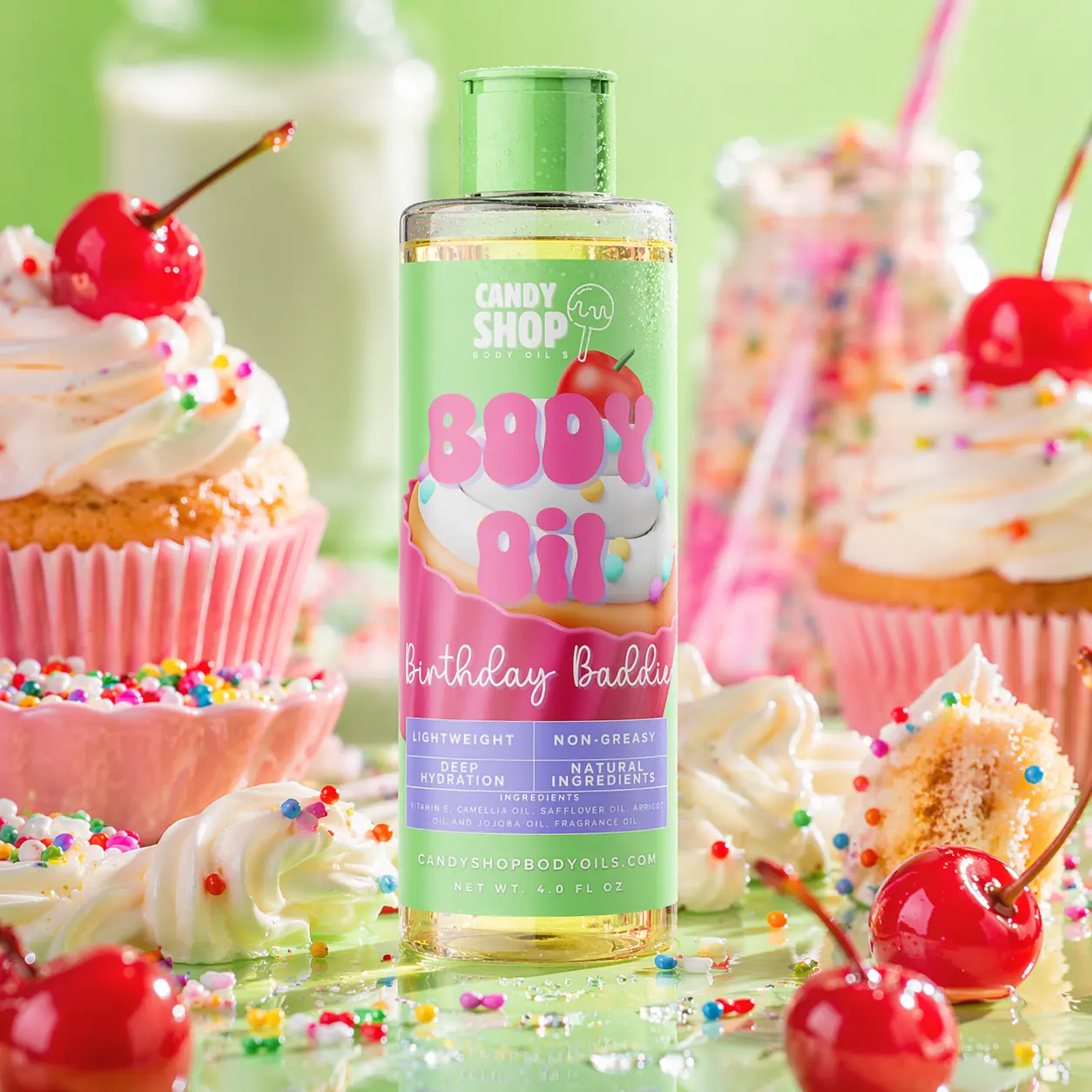 Birthday Baddie Scented Vanilla Fragrance Body Oil, Luxe Body Care Product, Ideal Gift for Special Occasions