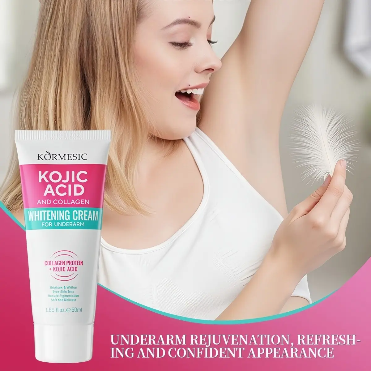 【BOGOF!】Underarm Brightening Cream, Fades Dark Spots & Pigmentation, Evens Skin Tone, Moisturizes & Nourishes, Improves Dark, Rough Underarms, Lightweight & Non-Sticky, Suitable for Elbows, Knees, Bikini Area, Reveals Smooth, Radiant Skin