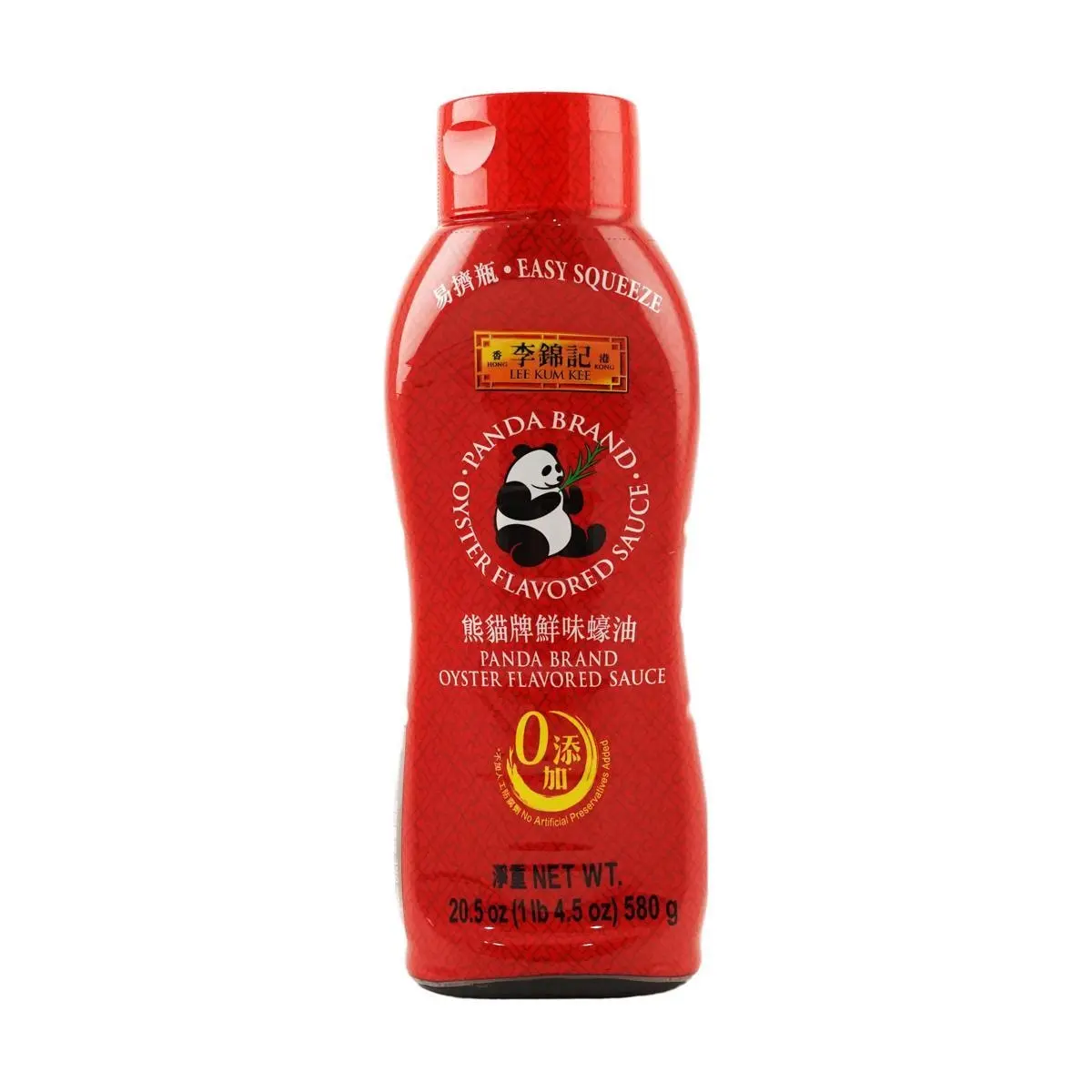 Lee Kum Kee Panda Brand Oyster Sauce 580g Easy Squeeze Bottle - No Added MSG, Preservatives, or Artificial Colors - Premium Umami Flavor for Stir-fries, Marinades, and Dips