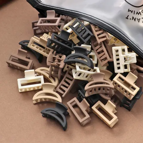 20Pcs Small Cute Square Hair Clips 2.5cm, Brown Cartoon Mini Hair Clips For Daily Hairstyle, Hair Accessories Elegant Claw Clip Summer Outfits, Super Cute Clips, Hairclips