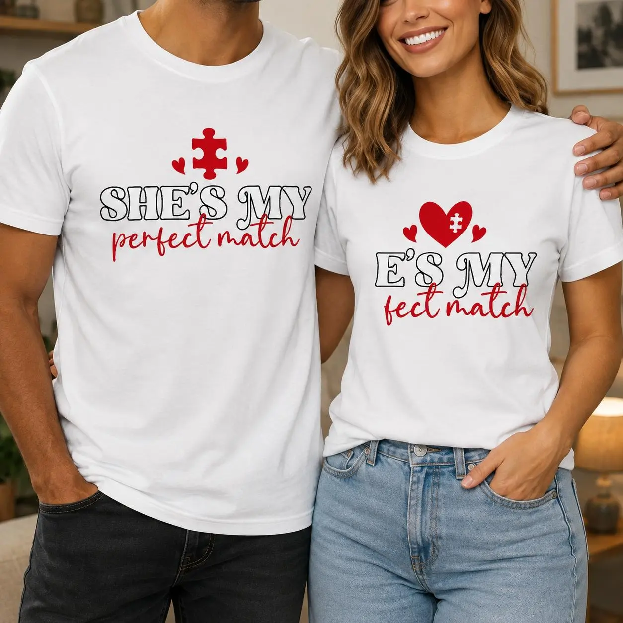 Power Couple Powered by God Matching Shirts – Christian Couple T-Shirts, Faith-Based Husband Wife Gift Womenswear,Couple Shirt
