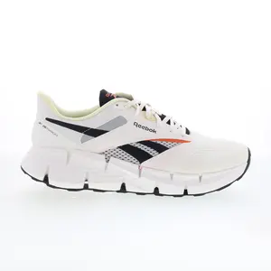 Reebok Zig Dynamica 5 Mens White Canvas Lace Up Athletic Running Shoes