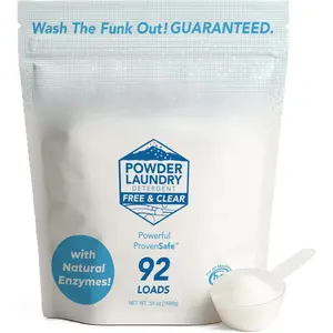 Laundry Detergent, 92 Load. Unscented Enzyme Cleaner Laundry Detergent . Activewear, Outdoor Gear Cleaning Supplies w/Odor Eliminator, Stain Removers. Provensafe(TM) Washing Soda Laundry Soap