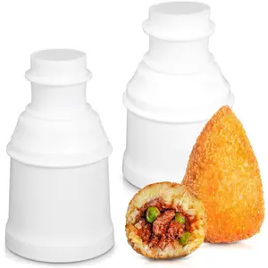 2 count Arancini Maker Mold Set -  Round & Conical Rice Ball Mold, 160g/5.65oz Portion Size, Easy to Use, Dishwasher Safe, Comfortable Grip - Rice Molds for  Cooks, Bento Meals & Street