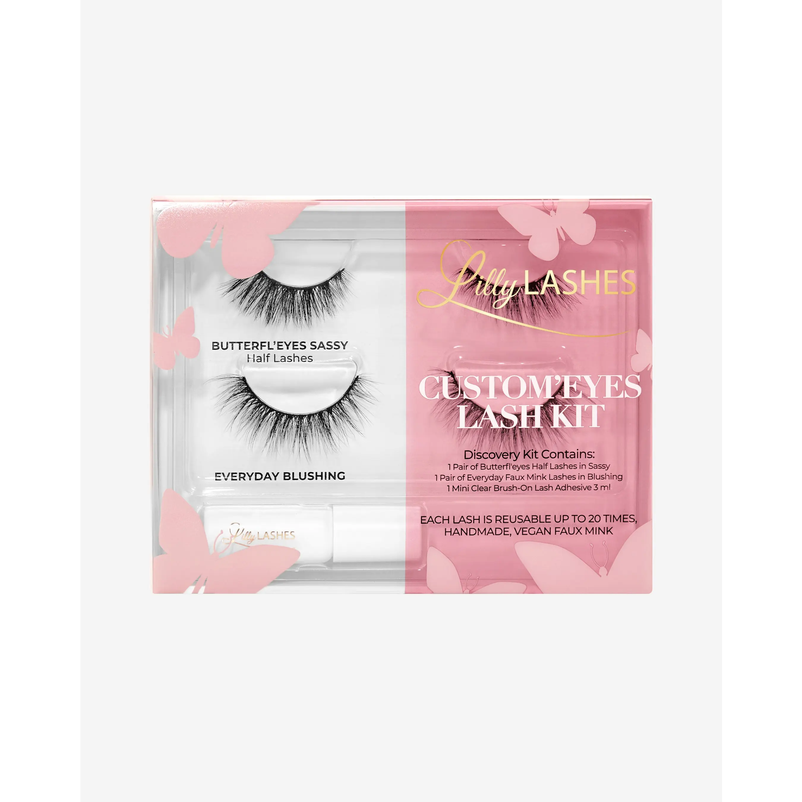 Custom'Eyes Lash Kit Two Best-Selling lashes + Glue Eyelashes Faux Custom'Eyes Lash Kit Two Best-Selling lashes + Glue Eyelashes Faux