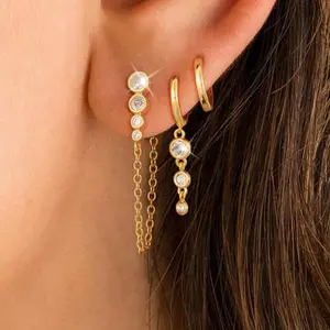 6 Pcs Women's Elegant Earrings Set-Dangling Delicate Stacking Hoop Earrings ,With beautifully packaged gifts, Perfect for Any Occasion Daily & Party Decoration