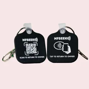 NFSeek Retrieve Keychain with NFC Chip & QR Code for Easy Return & Tap to Return Feature User-Friendly Key Management Solution Single Unit