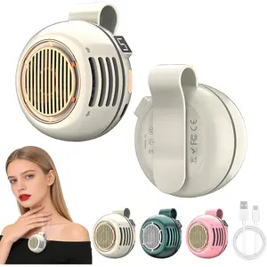 Portable Silent Mini Bladeless Fan Clip ,5 Speeds Clip- Fans For Shirt,Small Clips Fanmini Whirlwind Fans For  Clips Suitable For Outdoor & Travel & Office (Beige)