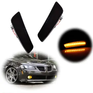 2pcs Smoked Amber LED Front Side Marker lamps Lights For 2008 2009 G8 2011 2012 2013 2014 2015 2016 2017 Caprice PPV,Replace OEM 92215972, 92215973