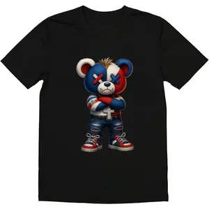 Fashion Designer T-Shirts - Cotton Graphic Tees With Dominican Republic Bear - Bold Heritage Tee,Crewneck,Tropical Men'S Gifts Streetwear Black Casual Top