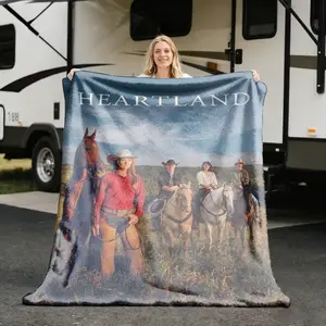 Heartland TV Series Promotional Poster - The Perfect Christmas and Halloween Gift Choice. A Soft Flannel Outdoor Blanket, Ideal for Friends, Family, Parties, and Travel. A Cozy Cloud-print Flannel Throw, Suitable for All Seasons, Perfect for RV