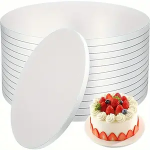 Disposable Cake Bottom Tray, 2 Counts Round/Square Cake Transfer Board, Cake Cardboard Bottom Tray, Sugar Flipped Cake Bottom Tray, Baking Supplies