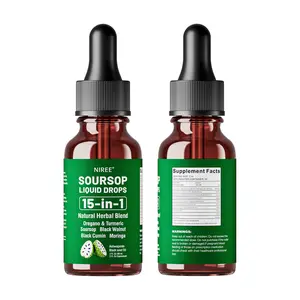 Nutrapure Soursop Herbal Drops with Sea Moss, Gut Health Maintenance and Cardiovascular Wellness, 2 Fl Oz, Ashwagandha & Moringa, 10-in-1 Liquid Supplement for Immune Support, Antioxidant Properties