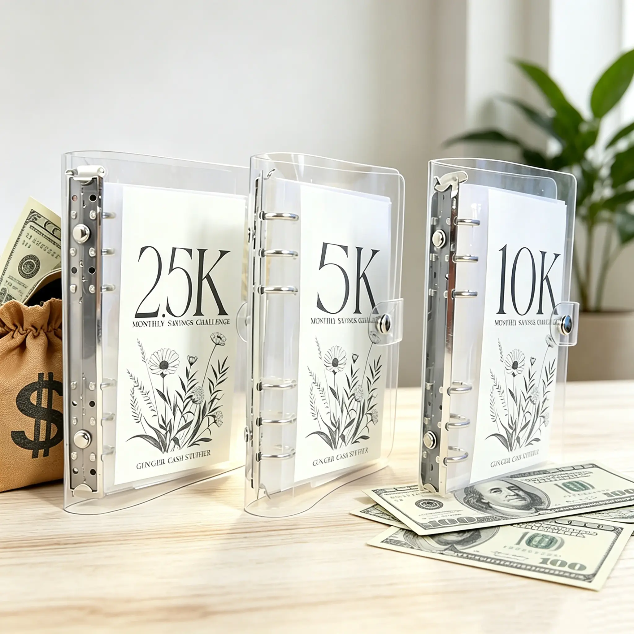 【Father's Day Gift】 12-Month Money Saving Challenge Binder with Cash Envelopes - Easy, Fun Way to Save 2.5K/5K/10K Dollars (Home & Festive Party graduation Gift) #SummerVibes【Dealsforyoudays】