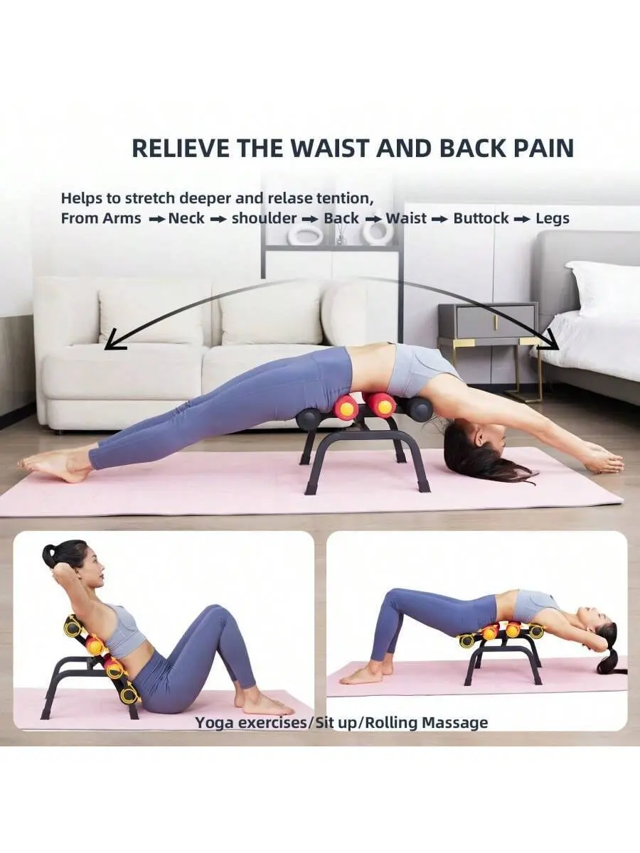 Mini Inversion Table & Back Stretching Bench, Adjustable Fitness Training Machine for Core Workouts, Stretching & Home Exercise