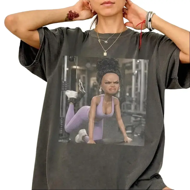 Funny Gym Girl Graphic T-Shirt | Sassy Workout Tee | Vintage Fitness Shirt | Casual Short Sleeve Top