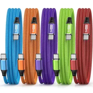 USB C to USB C Fast Charging Cable 6FT, 5-Pack 60W Type-C Charger Cord for iPhone 15/15 Pro/15 Plus/15 Pro Max, Samsung Galaxy S23/S22/S21 Ultra