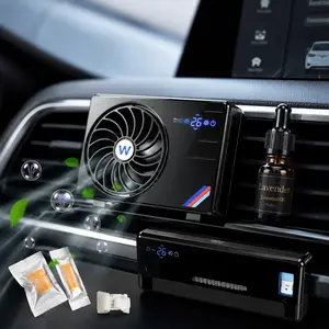 Solar Powered Car Air Freshener Vent Clip | Air Conditioner Aroma Diffuser with Essential Oil, Automatic Rotating Fan Air Purifier, Odor Eliminator for Car Interior | Smart Fragrance Air Circulation System #CarAirFreshener #CarAccessories #CarDiffuser