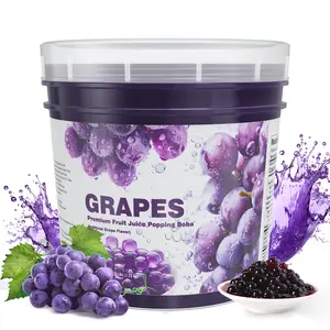T&Tea Grape Popping Boba Pearls 2.76 LB, Vegan Bursting Boba Pearls for Bubble Tea, Beverages, Shakes, Desserts, Smoothies & Ice Cream Topping
