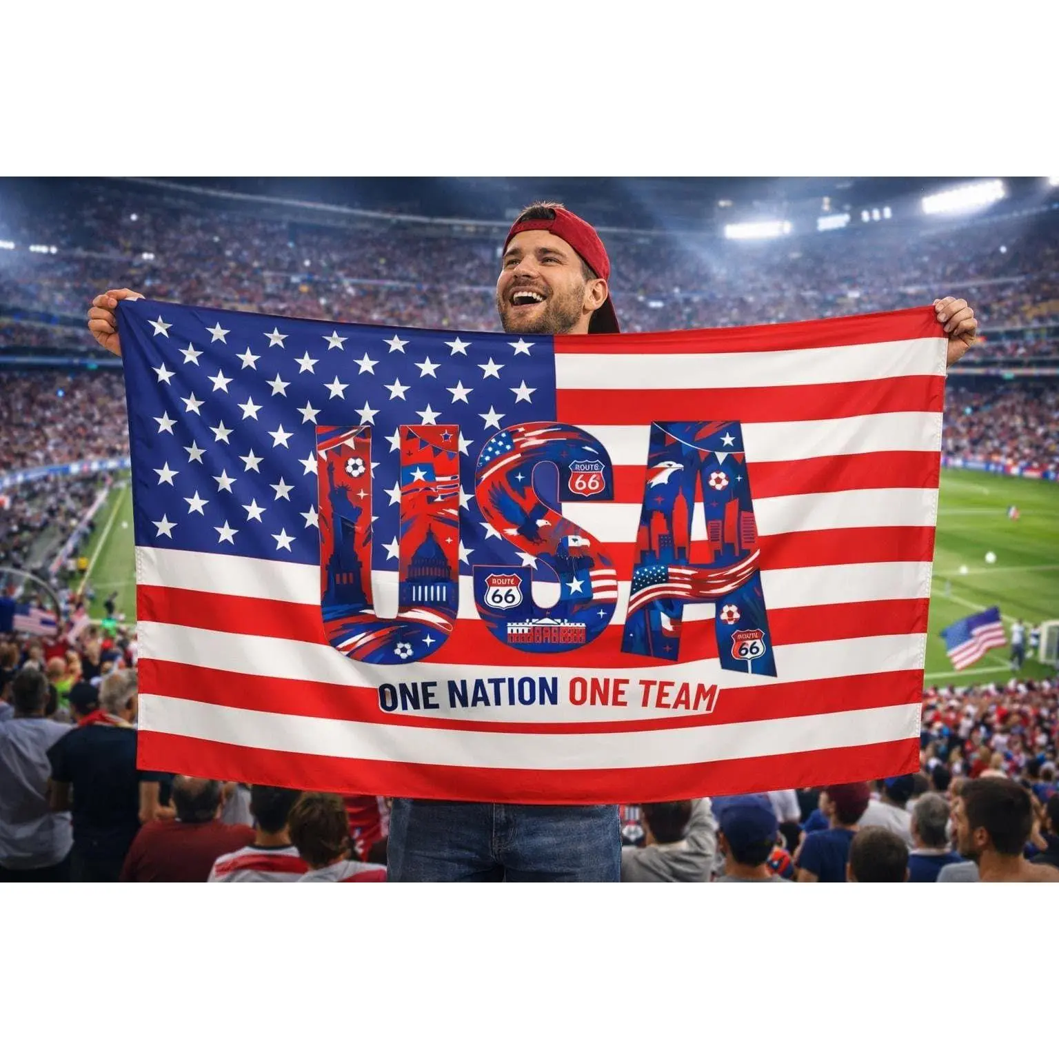 USA Soccer Flag 2026, USA World Football Flag, American Flag Soccer Banner, USA Fan Flag, Game Day Flag, Stadium Flag