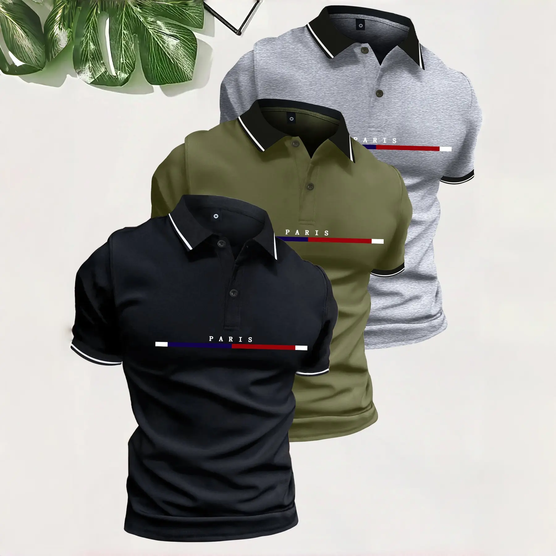 Black + Green + Light Gray