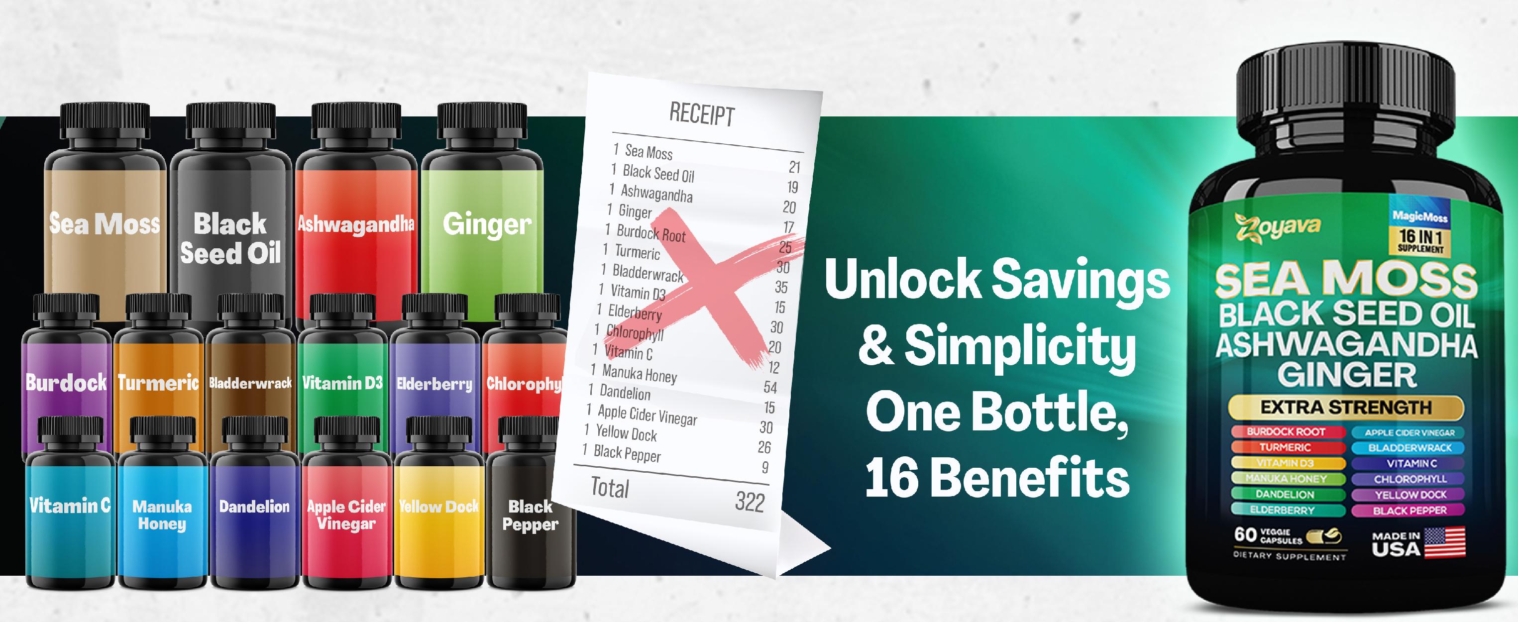 Ino-Sea Smooth Bundle - Zoyava Myo-Inositol & Sea Moss Supplements - All-in-One Multivitamin Combo with Extra Strength Ingredients - MADE IN USA