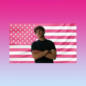 Mason Thames Pink American Flag  Cute Actor Wall Banner for Dorm, Frat Room & Teen Bedroom Decor Tapestry Room Decor