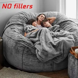 Giant Bean Bag Chair Cover (Filling Not Included), Soft Bean Bag Sofa Portable Living Room Furniture, Adult & Child Comfortable Plush Oversized Sofa Bed Cover, Zipper Opening for Bedroom,  Giant Hug Chair for Living Room Furniture