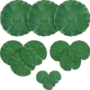 12 Pack Artificial Lily Pads Floating for Pond, 4 Sizes Lily Pad  Lotus Leaves Fish Decorations, Realistic  Water  for Koi Aquarium Fish  Pool Landscape Garden Decor