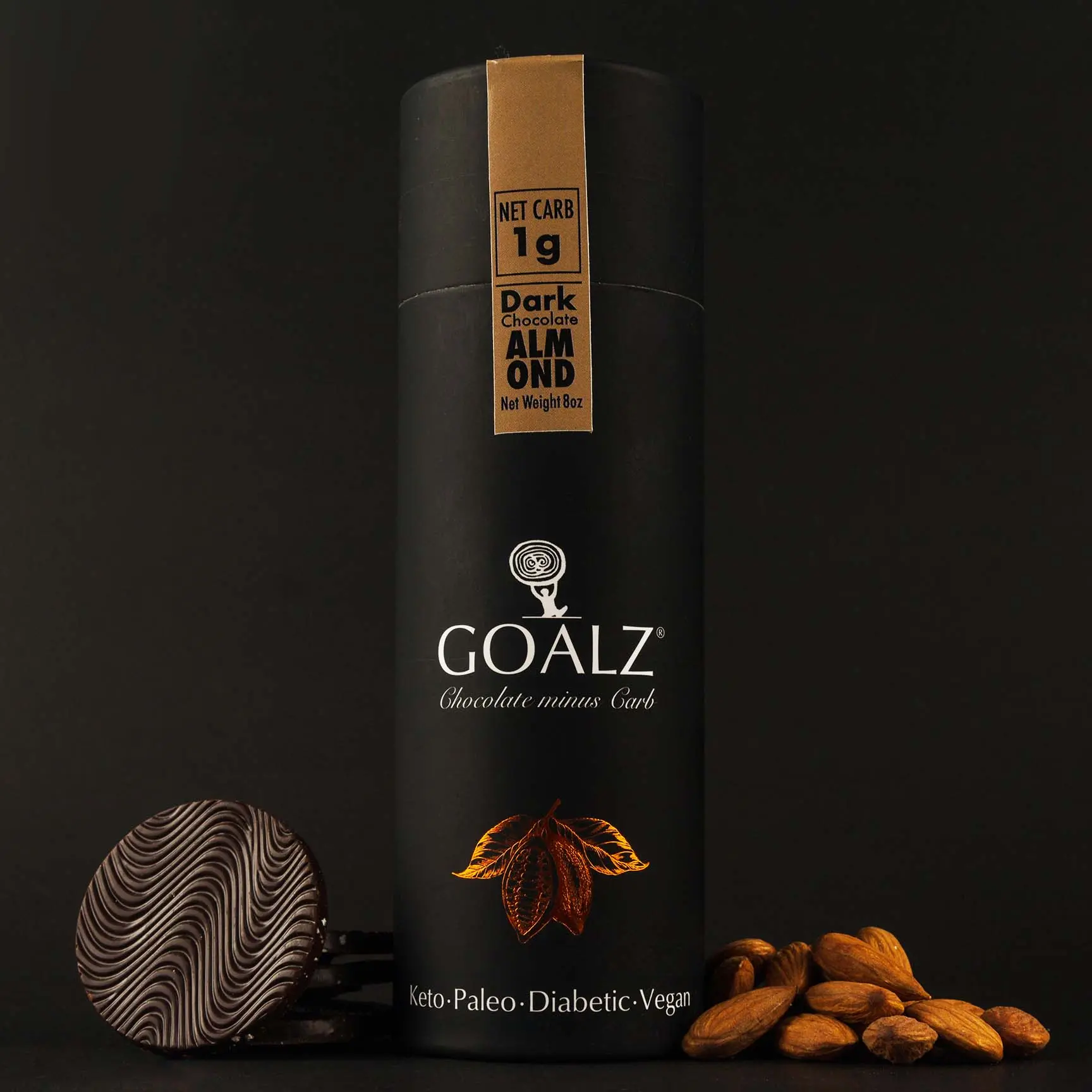 Sugar-Free Dark Chocolate with Roasted Almonds Sugar-Free Dark Chocolate with Roasted Almonds