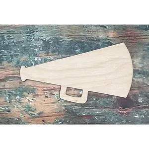 Cheerleader Megaphone Sign, Wall - Door Hanger or Cutout - Blank