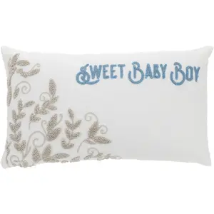 Baby Boy Vines - 16" x 10" Punch Needle Embroidered Pillow