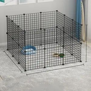 DIY Dog Cage Escape Proof Kennel for Small Medium Dogs, French Bulldog Schnauzer Corgi Indoor Bedroom Living Room, Free Assembly Cat Cage Rabbit Door Stop Pet Fence, Enclosure