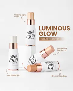 [RUBY VIBE CO] Luminous Glow Highlighter Stick - Creamy, Buildable Radiance for Face, Eyes & Body, Infused with Vitamin E, Moonlit Magic Shade