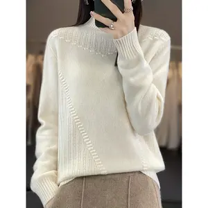 Chic plus size mock neck sweater-casual long sleeve pullover, solid color, machine washable-perfect for all seasons