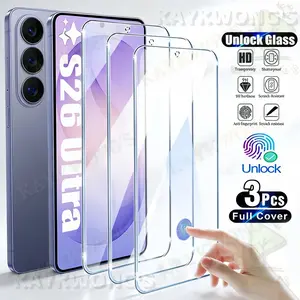 KAYKWONG'S 3-Pack HD Tempered Glass Screen Protector for Samsung GalaxyS26 Ultra/S25 Ultra/S24 Ultra/S26/S25/S24/S23/S22/Plus/S25 Edge/S23+/S22+, 9h Hardness, Full Coverage, Anti-Scratch, Fingerprint Unlock
