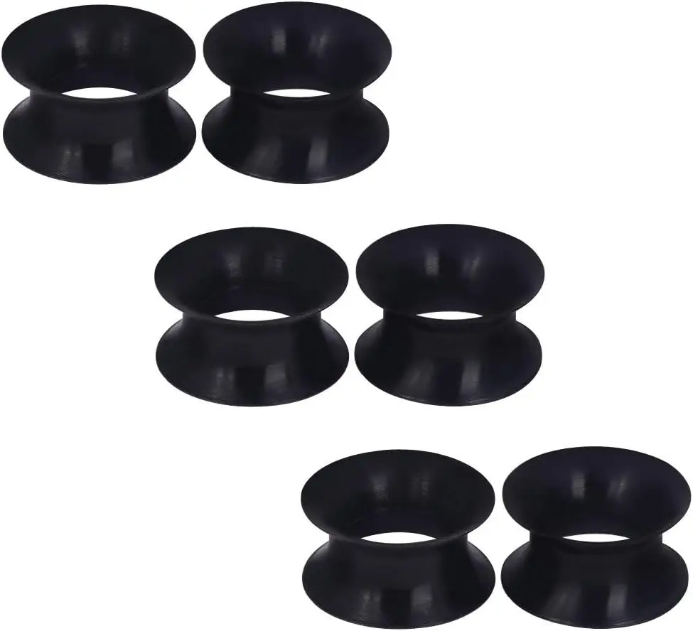 Yungger 3 Pairs/6 Pairs Black White Clear Ultra Thin Silicone Double Flared Flexible Tunnel Ear Stretching Plug Gauge 4g-1 inch
