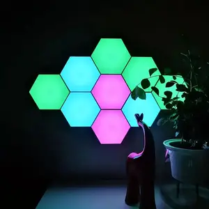 Hexagon Shaped LED Wall Light, RGB Color Changing Touch Control LED Wall Light, Decorative Night Light for Home Bedroom Living Room, Led Ambient Light, Led Mood Light