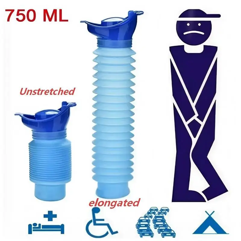 Portable Urinal Set for Car, Outdoor Standing Urine Bucket, Emergency Travel Reusable Camping Toilet, Leak-Proof Design, Travel Potty